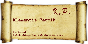 Klementis Patrik névjegykártya